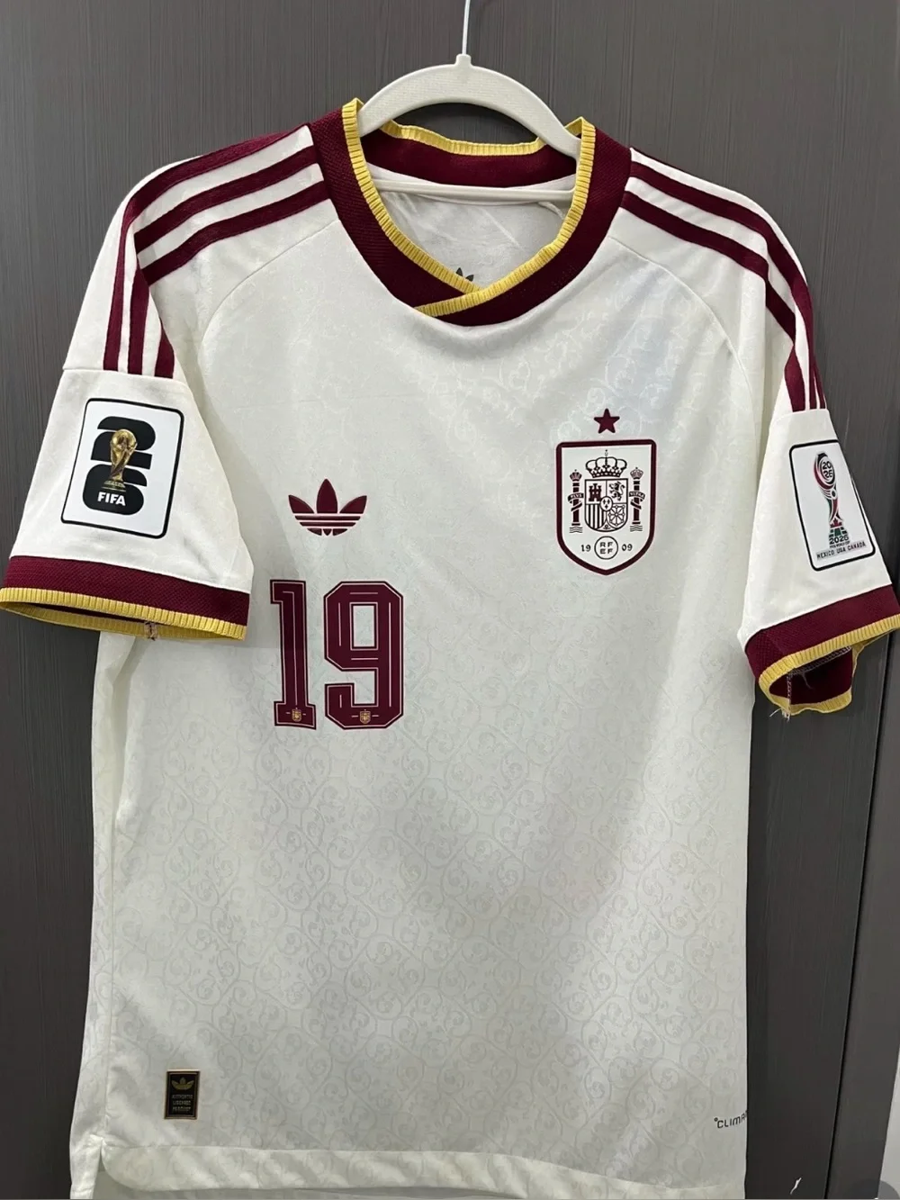 adidas Spain White & Maroon National Team Jersey